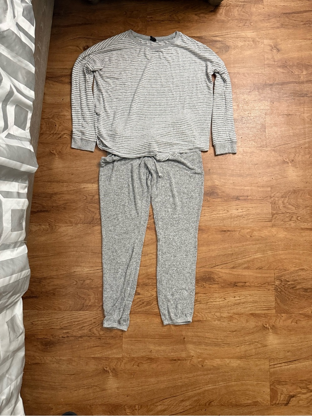 free press Heather Gray Striped Lounge Set